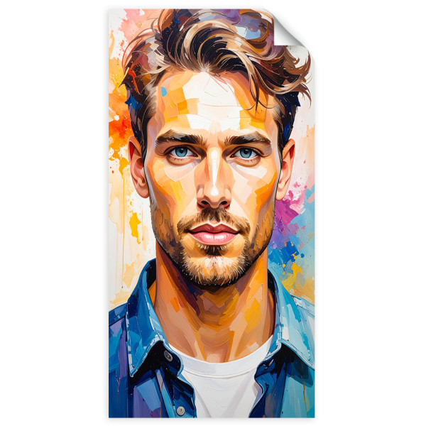 Naklejka samoprzylepna do salonu Feeby Portret Mężczyzna Model 80x160 734882