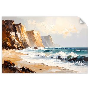 Naklejka samoprzylepna do salonu Feeby Skały Plaża Morze jak malowany 45×30 734226 Naklejka samoprzylepna do salonu Feeby Skały Plaża Morze jak malowany 45×30 734226