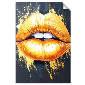 Naklejka samoprzylepna do salonu Feeby Złote Usta Kobiety Glamour 60×90 734005 Naklejka samoprzylepna do salonu Feeby Złote Usta Kobiety Glamour 60×90 734005