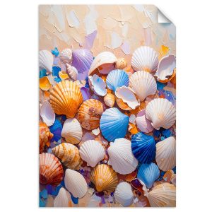 Naklejka samoprzylepna do salonu sypialni Feeby Morske Muszle 80×120 734498