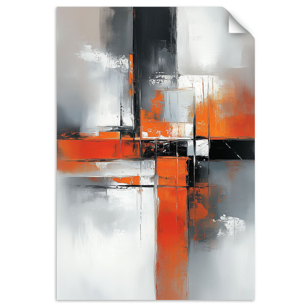 Naklejka samoprzylepna Feeby Abstrakcja Szary beton Pomarańczowy 20x30 733657