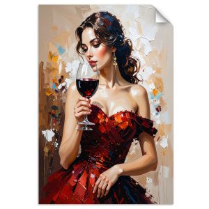 Naklejka samoprzylepna Feeby Dziewczyna z kieliszkiem wina 80×120 734558 Naklejka samoprzylepna Feeby Dziewczyna z kieliszkiem wina 80×120 734558