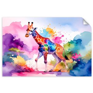 Naklejka samoprzylepna Feeby Kolorowa Żyrafa Afryka Akwarela 150×100 734768 Naklejka samoprzylepna Feeby Kolorowa Żyrafa Afryka Akwarela 150×100 734768