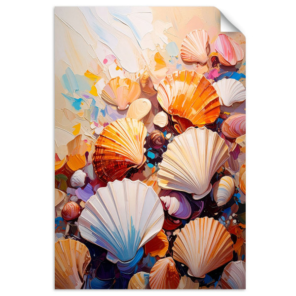 Naklejka samoprzylepna Feeby Kolorowe Muszle na plaży 80x120 733444