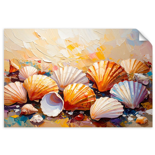 Naklejka samoprzylepna Feeby Kolorowe Muszle Plaża imitacja farby 120x80 734746