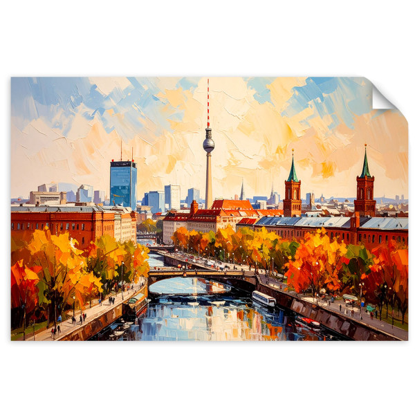 Naklejka samoprzylepna Feeby Panorama Berlina Miasto 90x60 733928
