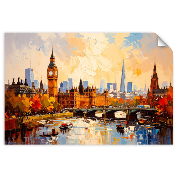 Naklejka samoprzylepna Feeby Panorama Londynu Big Ben 30x20 732706