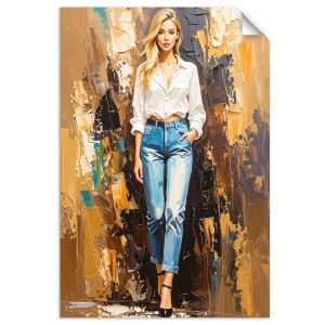 Naklejka samoprzylepna Feeby Piękna dziewczyna w jeansach 20×30 734689