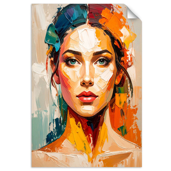 Naklejka samoprzylepna Feeby Portret Pieknej Kobiety efekt farby 40x60 734466