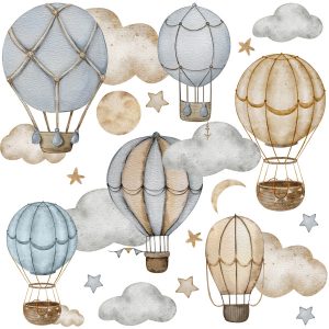 Naklejki Balony pośród chmur w stylu boho 120x60cm 794101 Naklejki Balony pośród chmur w stylu boho 120x60cm 794101