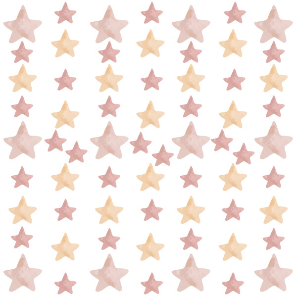 Naklejki Dla Dzieci Akwarelowe Różowe GWIAZDY Boho ZESTAW 345057