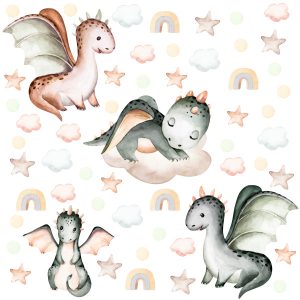 Naklejki Dla Dzieci DINOZAURY Zwierzęta Chmurki ZESTAW 299321 Naklejki Dla Dzieci DINOZAURY Zwierzęta Chmurki ZESTAW 299321