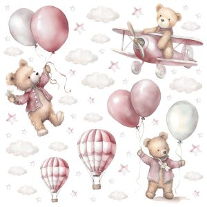Naklejki Dla Dzieci Misie Z Balonami W Stylu Boho ZESTAW 226366 Naklejki Dla Dzieci Misie Z Balonami W Stylu Boho ZESTAW 226366