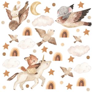Naklejki Dla Dzieci PTAKI Chmurki Gwiazdki Tęcze Boho ZESTAW 345053 Naklejki Dla Dzieci PTAKI Chmurki Gwiazdki Tęcze Boho ZESTAW 345053