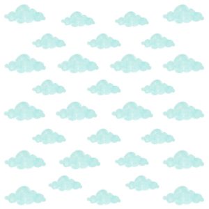 Naklejki Dla Dzieci Turkusowe Chmurki Pastelowe Chmury Styl Boho Zestaw 732691
