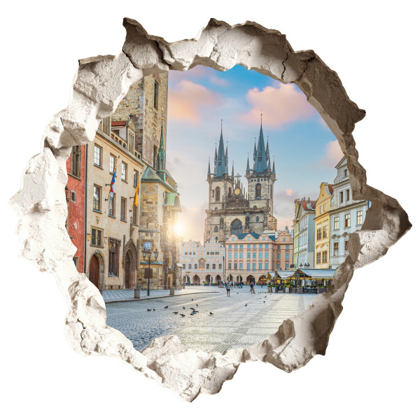 Naklejki dziury słoneczna łąka 3D efekt na ścianę 80x76 966903