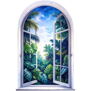 Naklejki dziury tropikalny widok 3D efekt wyrwy 40×60 899426 Naklejki dziury tropikalny widok 3D efekt wyrwy 40×60 899426
