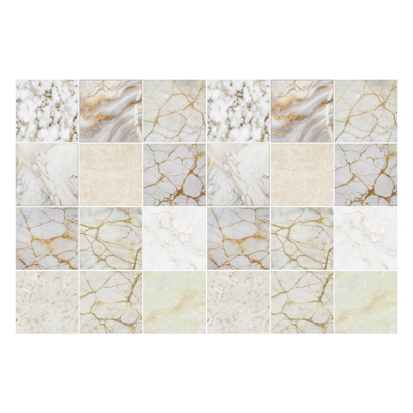 Naklejki na kafelki 10x10 cm Elegancka mozaika marmurowa 24 szt. 771947