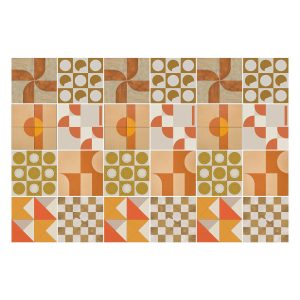 Naklejki na kafelki 10×10 cm Geometryczne kompozycje 24 szt. 771973