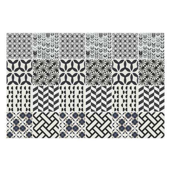 Naklejki na kafelki 10x10 cm Graficzne motywy geometryczne 24 szt. 771891