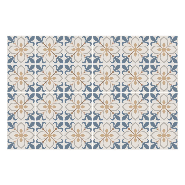 Naklejki na kafelki 10x10 cm Kwiatowy motyw w siatce 24 szt. 771916