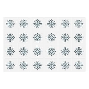 Naklejki na kafelki 10×10 cm Kwiatowy motyw w siatce 24 szt. 771922 Naklejki na kafelki 10×10 cm Kwiatowy motyw w siatce 24 szt. 771922