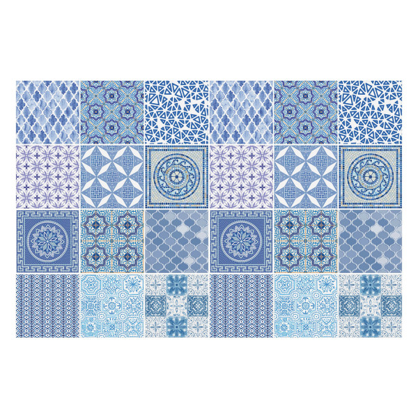 Naklejki na kafelki 15x15 cm Ceramiczne zdobione kafle 24 szt. 771923
