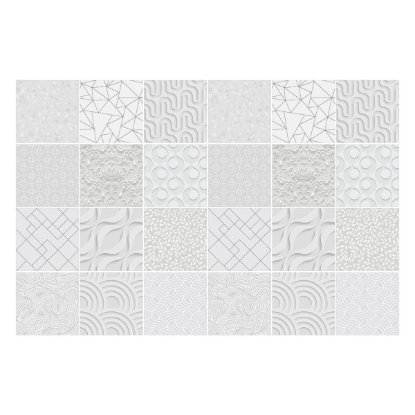 Naklejki na kafelki 15x15 cm Formy i fale 3D 24 szt. 771900