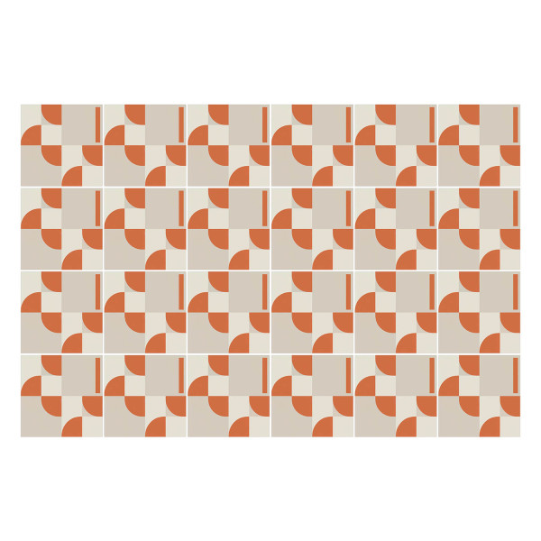 Naklejki na kafelki 15x15 cm Geometria z łukami i liniami 24 szt. 771903