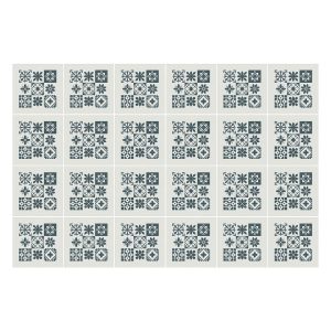 Naklejki na kafelki 15×15 cm Geometryczne kwiaty i kształty 24 szt. 771989