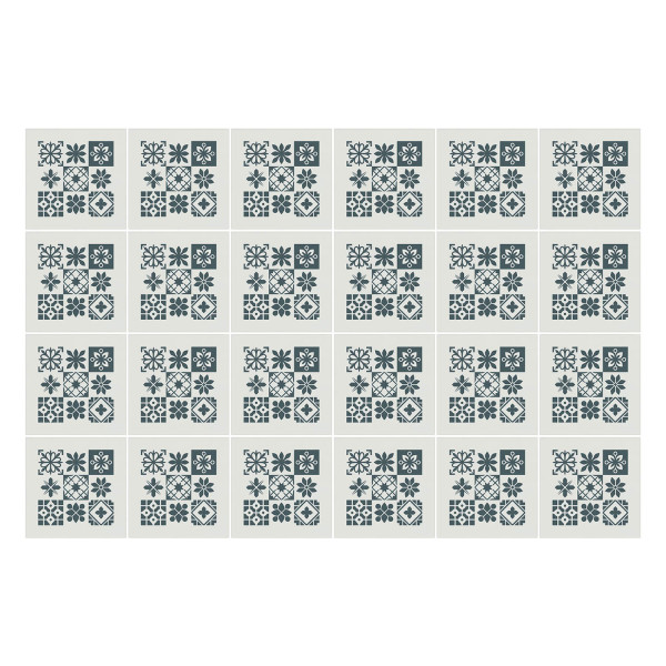 Naklejki na kafelki 15x15 cm Geometryczne kwiaty i kształty 24 szt. 771989