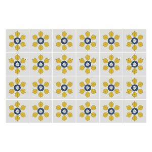Naklejki na kafelki 20×20 cm Kwiatowe motywy w układzie 24 szt. 771955