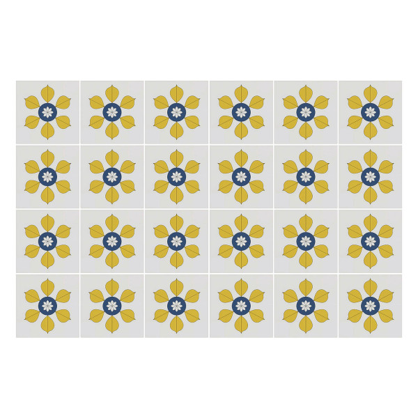 Naklejki na kafelki 20x20 cm Kwiatowe motywy w układzie 24 szt. 771955