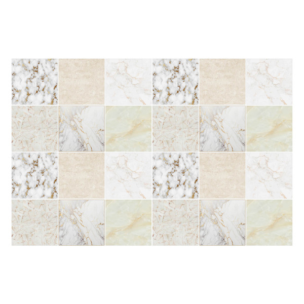 Naklejki na kafelki, elegancka mozaika marmurowa, 15x15, Wallfluent 792469