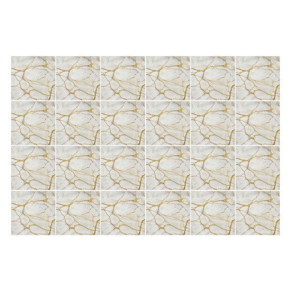 Naklejki na kafelki, elegancki marmur z żyłkami, 20x20, Wallfluent 792512