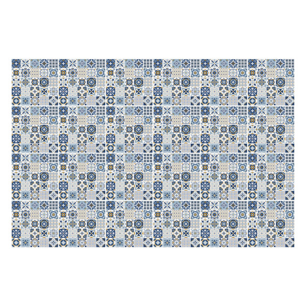 Naklejki na kafelki, geometria z motywem kwiatowym, 10x10, Wallfluent 792472