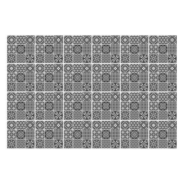 Naklejki na kafelki, geometryczne motywy w kratkę, 10x10, Wallfluent 792440