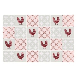 Naklejki na kafelki, kurki w kratkę, 10×10, Wallfluent 792455