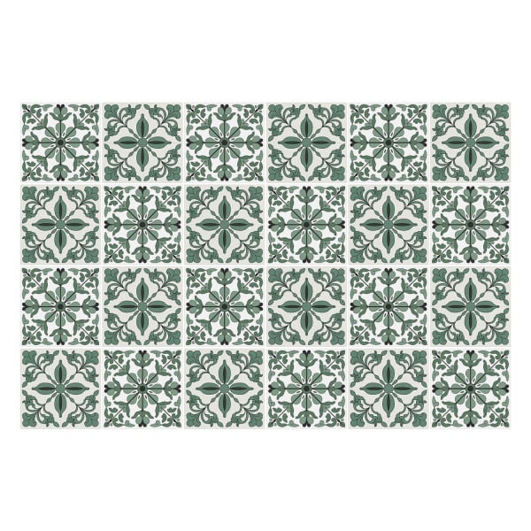 Naklejki na kafelki, kwiatowe ornamenty w siatce, 10x10, Wallfluent 792492