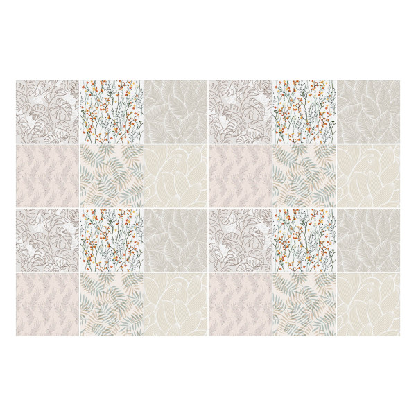 Naklejki na kafelki, roślinne kompozycje, 20x20, Wallfluent 795758