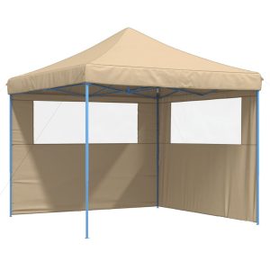 Namiot imprezowy typu pop-up z 2 ściankami, beżowy 617175 Namiot imprezowy typu pop-up z 2 ściankami, beżowy 617175