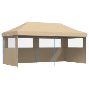 Namiot imprezowy typu pop-up z 3 ściankami, beżowy 617559 Namiot imprezowy typu pop-up z 3 ściankami, beżowy 617559