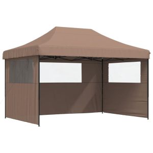 Namiot imprezowy typu pop-up z 3 ściankami, brązowy 617483 Namiot imprezowy typu pop-up z 3 ściankami, brązowy 617483