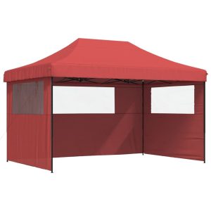 Namiot imprezowy typu pop-up z 3 ściankami, burgundowy 617546 Namiot imprezowy typu pop-up z 3 ściankami, burgundowy 617546