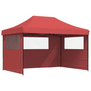 Namiot imprezowy typu pop-up z 3 ściankami, burgundowy 617507 Namiot imprezowy typu pop-up z 3 ściankami, burgundowy 617507