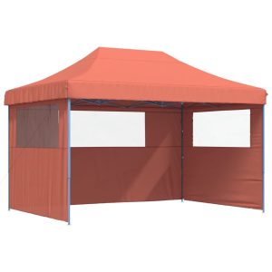 Namiot imprezowy typu pop-up z 3 ściankami, terakotowy 617480 Namiot imprezowy typu pop-up z 3 ściankami, terakotowy 617480