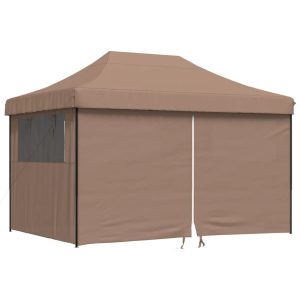 Namiot imprezowy typu pop-up z 4 ściankami, brązowy 617571 Namiot imprezowy typu pop-up z 4 ściankami, brązowy 617571