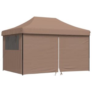 Namiot imprezowy typu pop-up z 4 ściankami, brązowy 617514 Namiot imprezowy typu pop-up z 4 ściankami, brązowy 617514