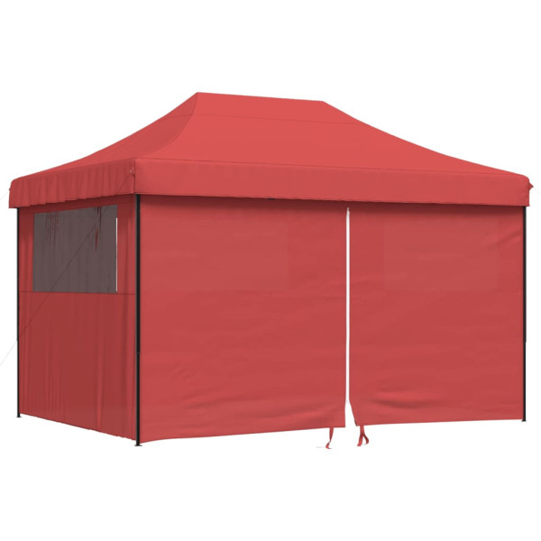 Namiot imprezowy typu pop-up z 4 ściankami, burgundowy 617586