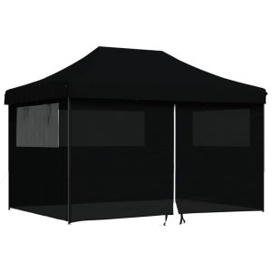 Namiot imprezowy typu pop-up z 4 ściankami, czarny 617457 Namiot imprezowy typu pop-up z 4 ściankami, czarny 617457